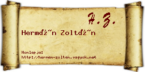 Hermán Zoltán névjegykártya